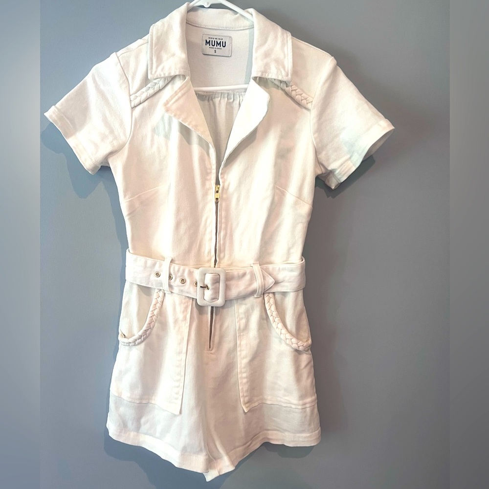 Show Me Your MuMu Outlaw Romper Pearly White